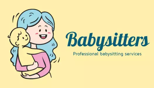 Cheerful Yellow Babysitting Services Business Card Template