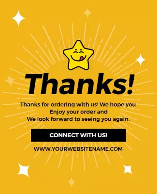 Cheerful Yellow Customer Appreciation Thanks Poster Template