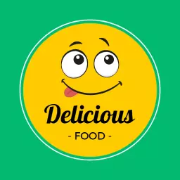 Cheerful Yellow Face Featuring Delicious Food Theme Logo Template