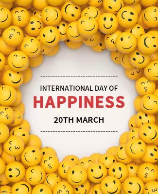 Cheerful Yellow Smiley Faces for International Day of Happiness Poster Template