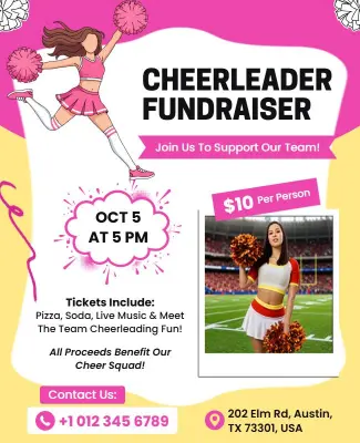 Cheerleader Fundraiser Event Poster Template