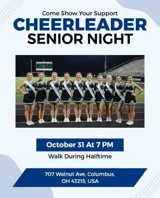 Cheerleader Senior Night Event Flyer Template