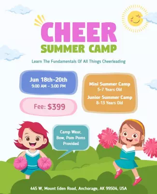Cheerleading Kids Summer Camp Flyer Template
