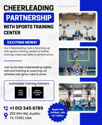 Cheerleading Sports Training Partnership Flyer Template