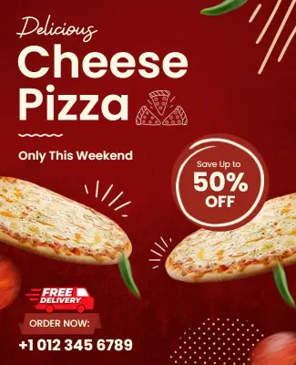Cheese Pizza Discount Flyer Template