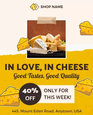 Cheese Shop Promotional Discount Flyer Template