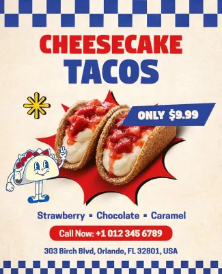 Cheesecake Tacos Special Offer Flyer Template