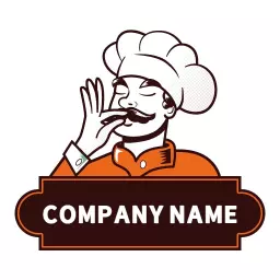 Chef Character Illustrating Culinary Excellence with Flavors Logo Template