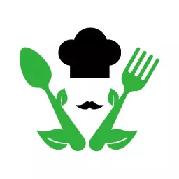 Chef Hat and Green Forks Representing Restaurant Theme Logo Template