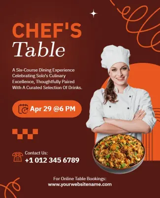 Chef's Table Exclusive Event Poster Template