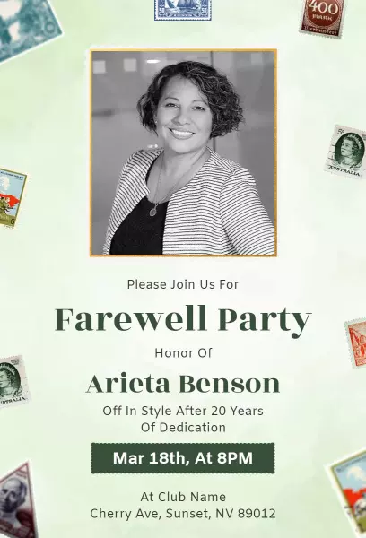 Cherished Farewell Celebration Party Invitation Template