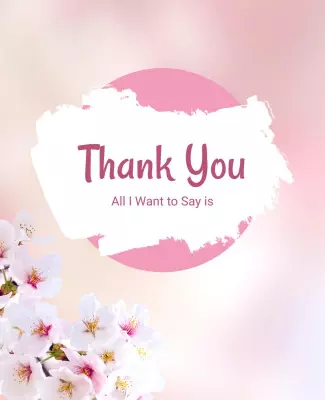 Cherry Blossom Themed Thank You Flyer Template