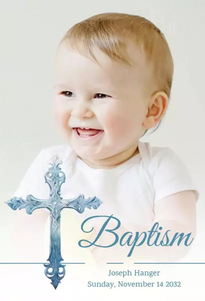 Cherubic Baby Boy Baptism Celebration Invitation Template