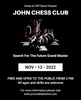 Chess Club Event Promotion Flyer Template