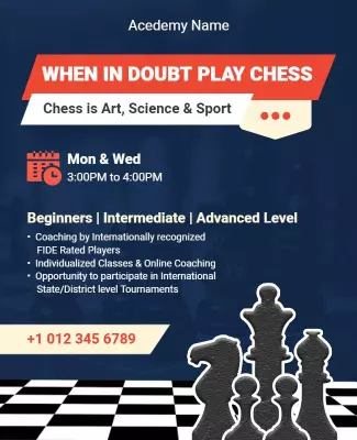 Chess Coaching Classes Promotional Flyer Template