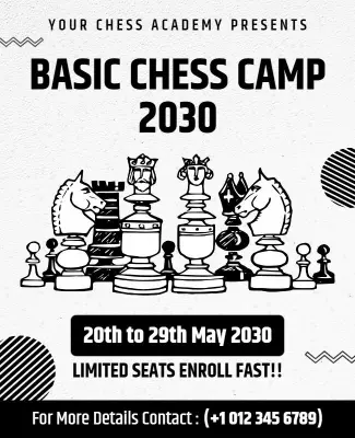 Chess Training Camp for Beginners Flyer Template