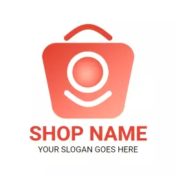 Chic and Modern Red Shopping Bag Representing Retail Logo Template