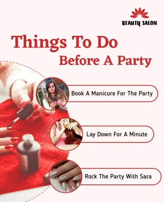 Chic Beauty Salon Pre-Party Pampering Checklist Poster Template