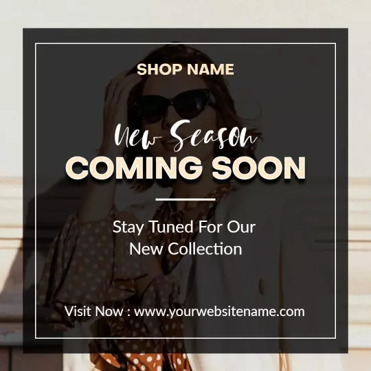 Chic Black and Beige Fashion Business Announcement Ad Template