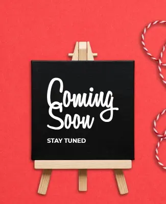 Chic Black and Red Modern Coming Soon Announcement Poster Template
