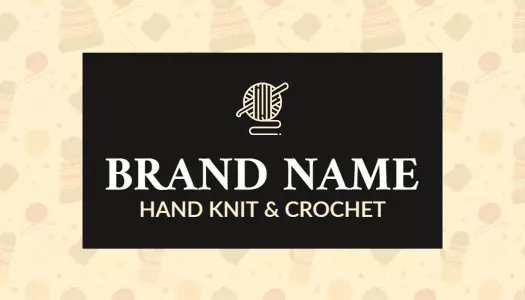 Chic Black Hand Knit & Crochet Visiting Card Template