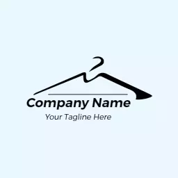 Chic Black Hanger Design for Modern Clothing Brand Logo Template
