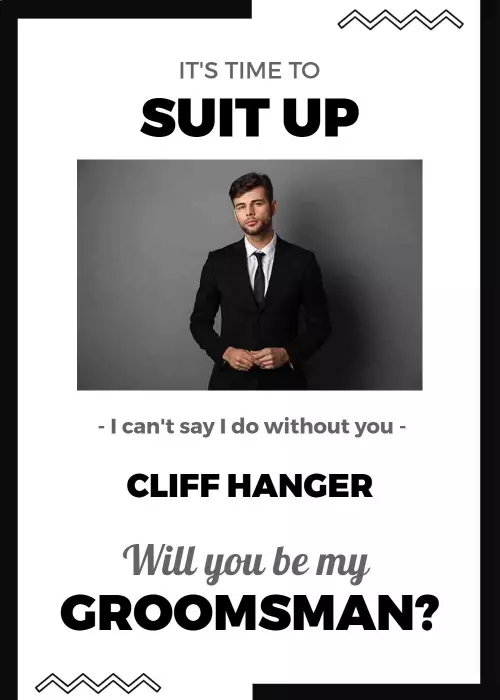 Chic Black Suit Up Groomsman Proposal Invitation Template