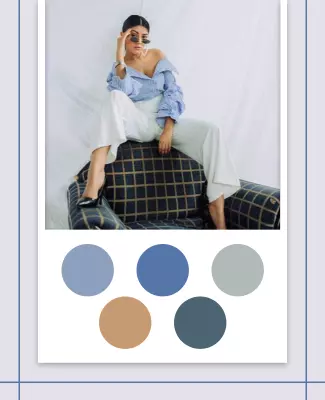 Chic Blue and Earthy Tones Fashion Styling Poster Template