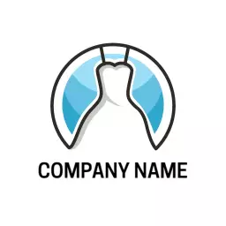 Chic Blue Dress Silhouette Enhancing Clothing Brand Logo Template