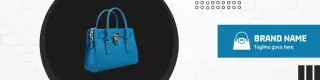 Chic Blue Handbag on Modern Background LinkedIn Banner Template