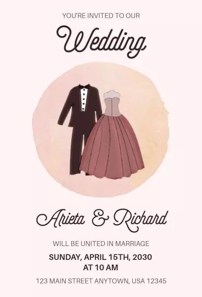 Chic Blush Pink Wedding Celebration Invitation Template