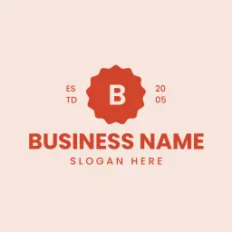 Chic Coral Badge Design for Professional Business Logo Template