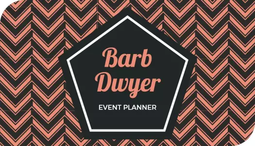Chic Coral Chevron Patterned Event Planner Business Card Template
