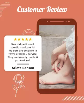 Chic Coral Customer Review Beauty Service Poster Template