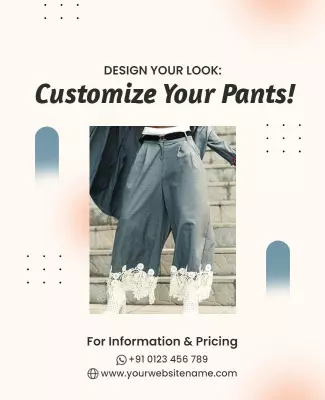 Chic Customized Fashion Pants Design Poster Template