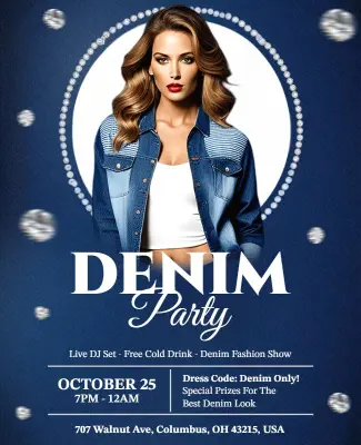 Chic Denim Party Flyer Template