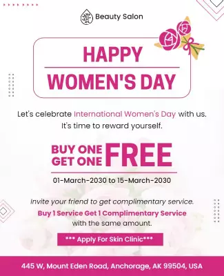 Chic Floral Celebration for International Women's Day Poster Template