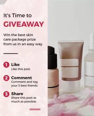 Chic Giveaway Announcement with Beauty Products Poster Template