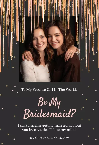 Chic Glamorous Be My Bridesmaid Invitation Template