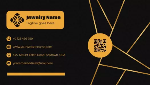 Chic Gold Geometric Design Jewelry Business Card Template