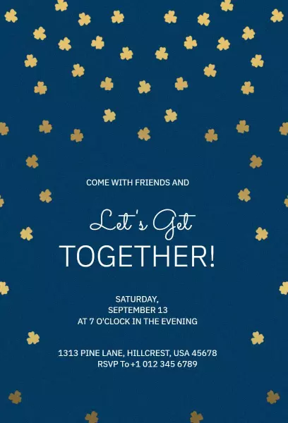 Chic Gold Starry Night Get Together Invitation Template