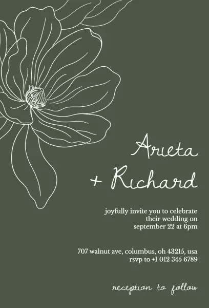 Chic Greenery Floral Wedding Celebration Invitation Template