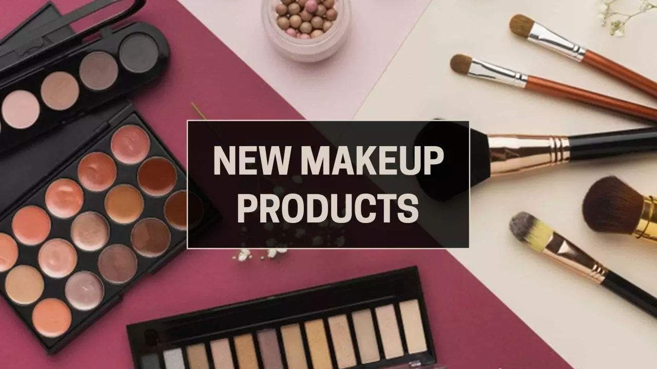 Chic Makeup Palette on Pink Background YouTube Banner Template