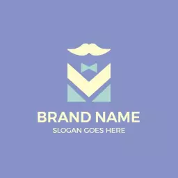 Chic Minimalist Design with Gentle Blue and Purple Hues Logo Template