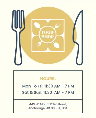 Chic Minimalist Eatery Promotion Food Shop Poster Template