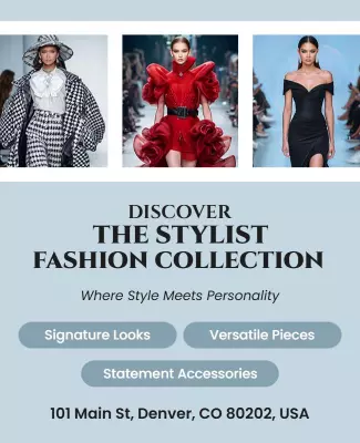 Chic Modern Fashion Collection Showcase Poster Template