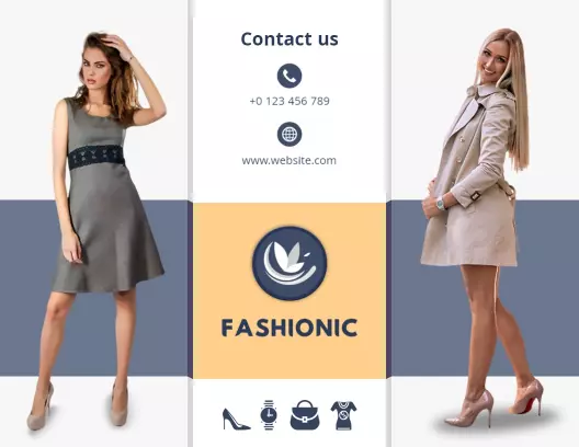 Chic Modern Fashion Lookbook and Brand Tri Fold Brochure Template