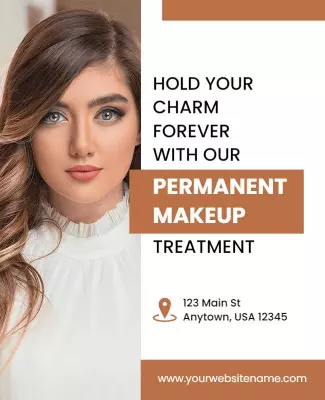 Chic Modern Permanent Makeup Treatment Poster Template