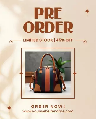 Chic Modern Pre-Order Fashion Bag Sale Poster Template