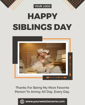 Chic Modern Siblings Day Celebration Poster Template